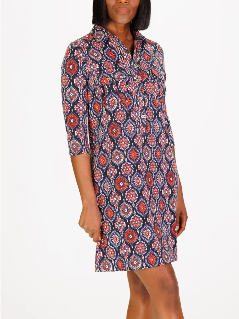 Duffield Lane Signature Stretch Cotton Jersey Coco Dress Medallion XL Classic - Picture 2 of 12